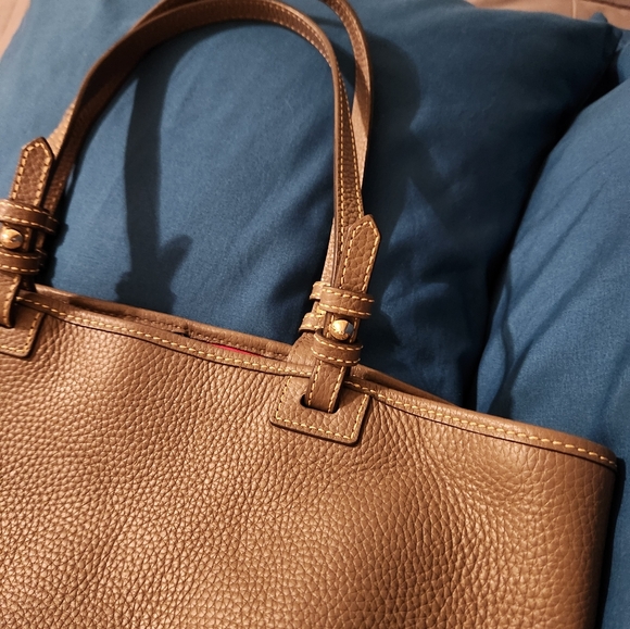 Dooney & Bourke Taupe Leather Tote - Picture 8 of 10